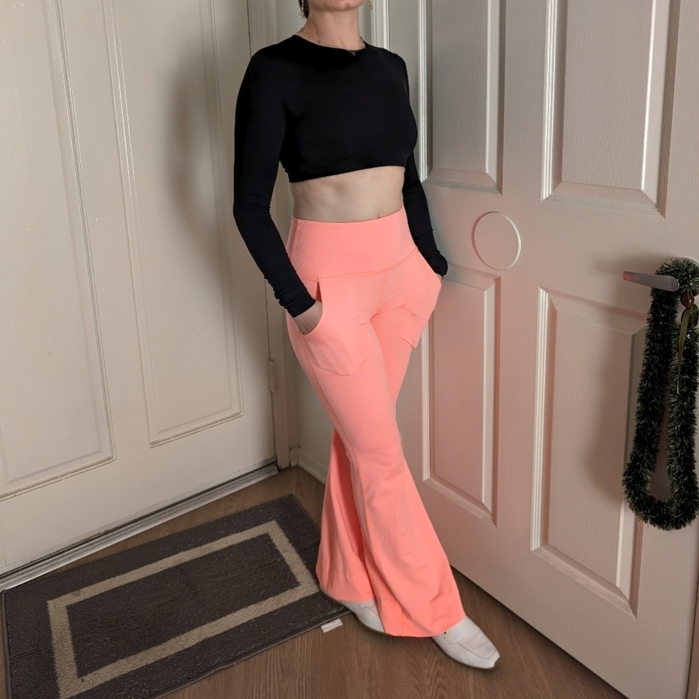 Beyond Yoga Bright Neon Pink Flared Pants